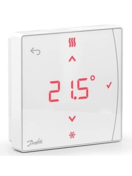 Icon2™ bevielis virštinkinis patalpos temperatūros/drėgmės termostatas su infr. spindulių grindų temperatūros jutikliu 1